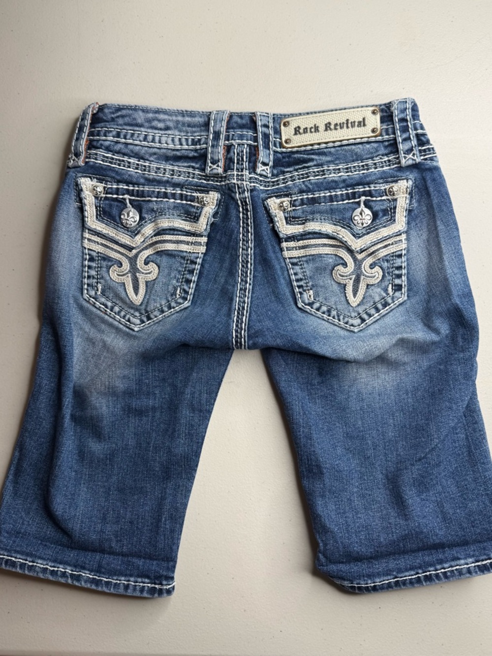 Rock Revival Jeans Shorts Low Rise Denim Bermuda Womens 25